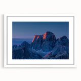 Abstract art print of a South American landscape in muted earth tones on a white framed canvas, ideal for dining room decor.