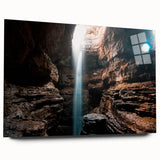 Large abstract wall art on acrylic glass depicting a vibrant Alabama scenery, ideal for bedroom or dining room decor.