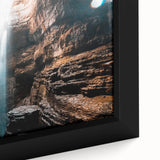 Extra large framed canvas featuring a textured depiction of an Alabama landscape in black with colorful accents.
