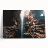 Black and white stretched canvas featuring a serene Alabama landscape, ideal for kitchen wall art or bedroom decor.