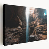 Large canvas print of Alabama scenery in earthy green and blue tones, suitable for kitchen wall art.