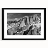 Extra large abstract art print of Denali, Alaska, featuring vibrant, colorful textures on a framed black mat.