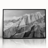 Large abstract wall art depicting Denali, Alaska in muted earth tones on a framed acrylic, ideal for modern art wall decor.