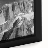 Extra large framed canvas of Denali, Alaska with textured black and colorful art, ideal for living room decor.