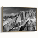 Framed canvas featuring a vintage-style landscape painting of Denali, Alaska.