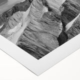 Art deco poster of Denali, Alaska in muted earth tones on rolled canvas, suitable for dining room decor.