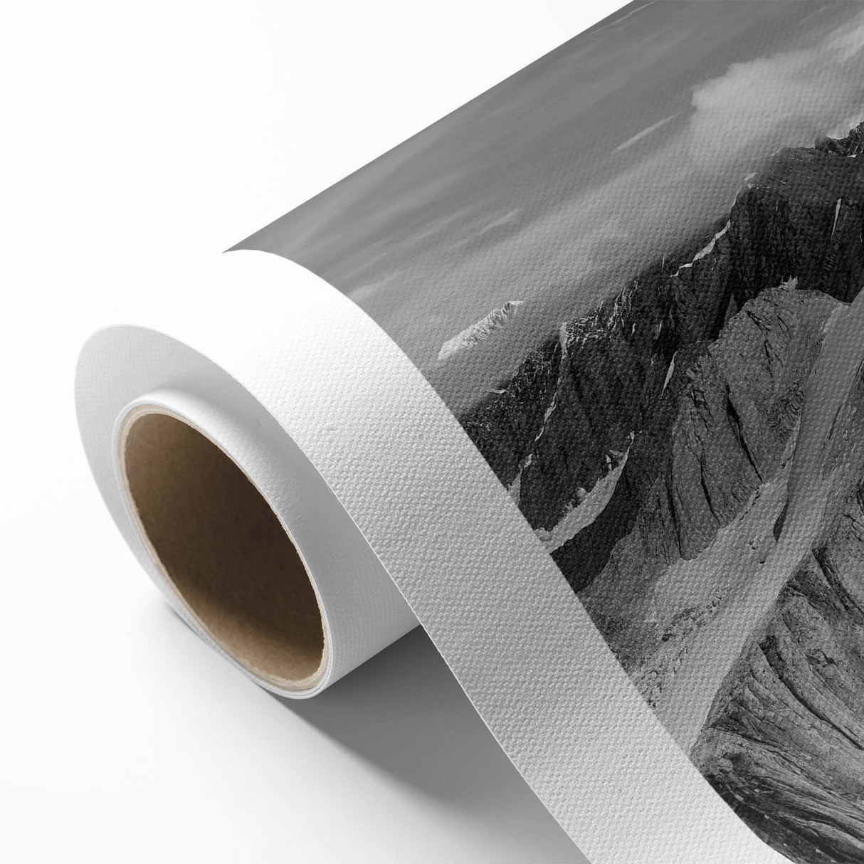 Art deco poster of Denali, Alaska in muted earth tones on rolled canvas, suitable as nursery wall art.