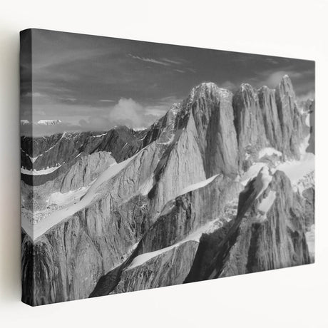 Large art print of Denali, Alaska, with muted earth tones on stretched canvas, ideal for kitchen wall art.