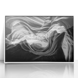 Art deco poster of Antelope Canyon in Arizona, with warm earth tones on a framed acrylic, suitable for modern art wall decor.