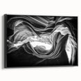 Black and white framed canvas of Antelope Canyon in Arizona, with a stark contrast ideal for bedroom wall decor.