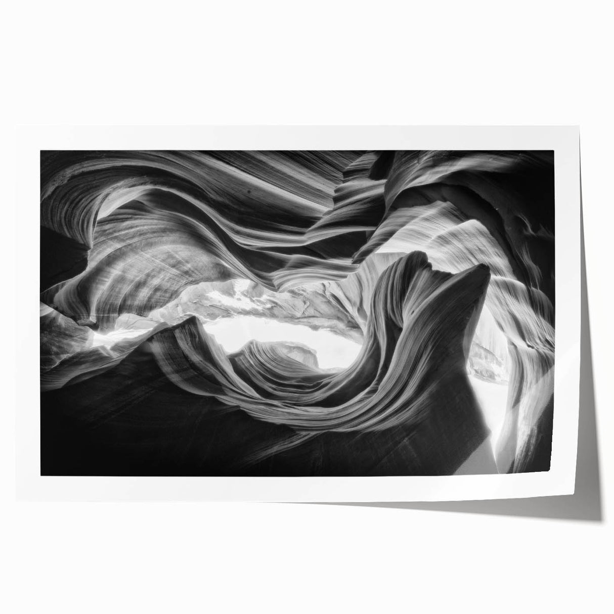 Antelope Canyon landscape print on rolled canvas, featuring earthy red and orange tones, ideal for art wall dining room.