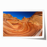 Rolled print of Arizona's Coyote Buttes with earthy red and orange tones, suitable for art wall dining room.