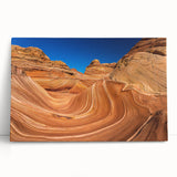 Black and white photograph of Arizona's Coyote Buttes on stretched canvas, ideal for kitchen wall art.