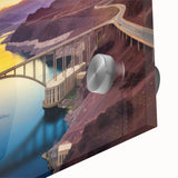 Mid-century modernist large abstract art print of Glen Canyon on acrylic glass, with earthy tones, ideal for dining room art.