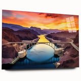 Large abstract wall art of Glen Canyon in muted earth tones on acrylic glass, ideal for bedroom or dining room decor.