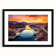 Extra large, textured abstract art print of Glen Canyon in vibrant colors on a framed canvas, ideal for living room decor.