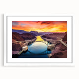 Abstract art print of Glen Canyon in muted earth tones on a framed white mat, ideal for dining room decor.