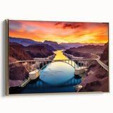 Framed canvas wall art depicting Glen Canyon, Arizona in gold and black tones, ideal for bedroom decor.