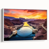 Vintage poster art of Glen Canyon, Arizona, on extra large framed canvas with colorful art accents.