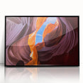 Framed acrylic print of the Grand Canyon in muted earth tones, ideal for modern art wall decor.