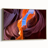 Framed canvas wall art depicting the Grand Canyon in muted earth tones, ideal for bedroom decor.