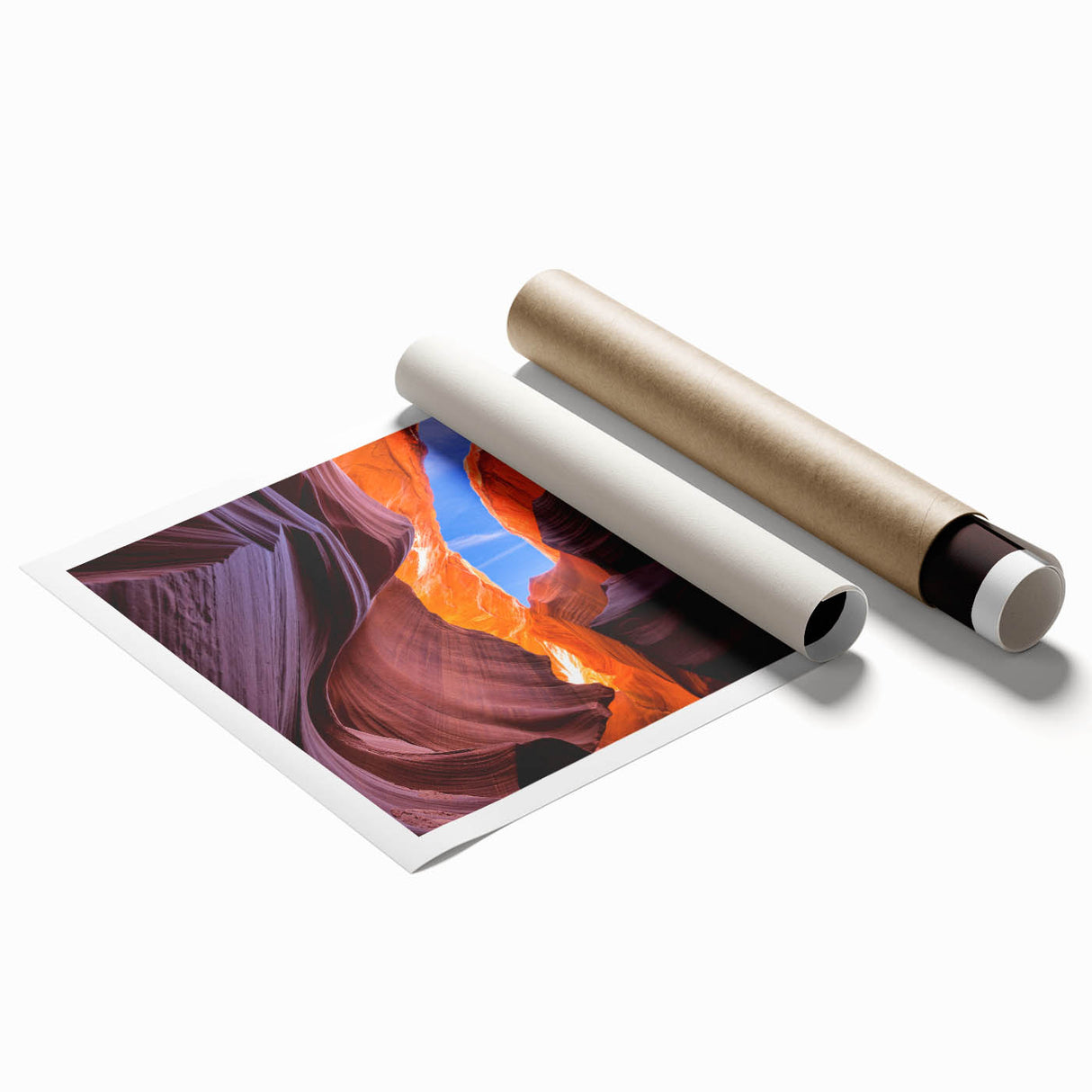 Extra large rolled print of the Grand Canyon in muted earth tones, suitable for classy bathroom or large living room decor.