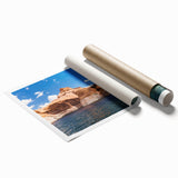 Extra large rolled print of Lake Powell, Arizona, with muted earth tones, ideal for classy bathroom wall art.