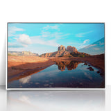 Acrylic print of Sedona, Arizona landscape in muted earth tones, ideal for modern art wall decor.