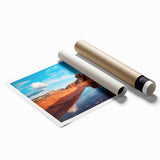 Extra large rolled print of Sedona, Arizona, landscape with earthy red and orange tones, ideal for classy bathroom wall art.