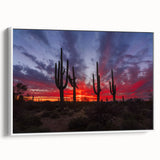 Vintage poster art of Arizona Sonoran desert landscape on extra-large framed canvas.