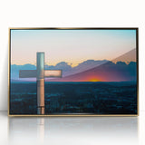 Framed acrylic print of an Arkansas landscape in warm earth tones, ideal for modern art wall decor.