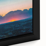 Black wall art featuring a textured, colorful Arkansas landscape on a framed canvas, ideal for living room decor.
