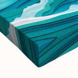 Black and white landscape art painting of Alcatraz on stretched canvas, ideal for bedroom wall art.