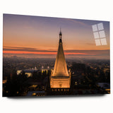 Large abstract wall art of Berkeley, California in acrylic glass, with muted earth tones.