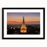 Abstract art print of colorful, textured scenery with vibrant hues on a large framed canvas, ideal for living room decor.