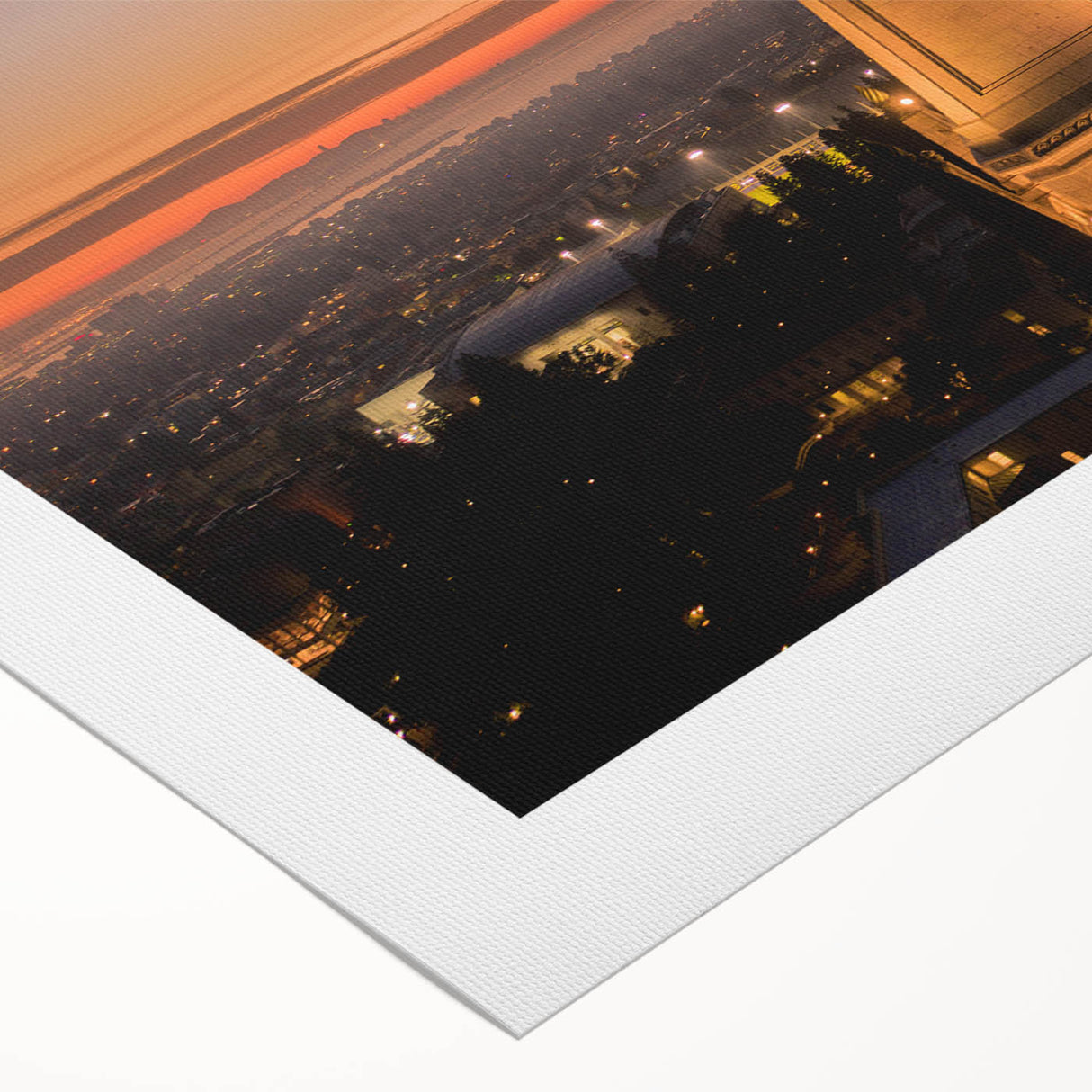 Art Deco poster of Berkeley, California in muted earth tones on rolled canvas, suitable for dining room wall art.