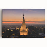 Black and white photograph of Berkeley on stretched canvas, large format, ideal for kitchen wall art.