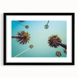 Extra large abstract art print of colorful Beverly Hills scenery on textured canvas, framed in black.