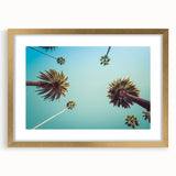 Extra large abstract art print of Beverly Hills scenery in gold frame, featuring textured brush strokes in muted earth tones.