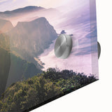 Acrylic print of a large abstract depiction of Big Sur in muted earth tones, ideal for dining room art.