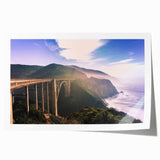 Rolled print of Big Sur scenery in muted earth tones, ideal for art wall dining room placement.