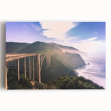 Black and white photo of Big Sur coastline on large stretched canvas, ideal for kitchen wall art.