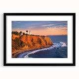 Extra large abstract art print of Catalina, California in vibrant colors on a textured canvas, framed in black.