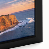 Extra large framed canvas featuring a textured depiction of Catalina, California in vibrant colors.