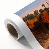 Art deco poster of Catalina, California in pastel blue and pink tones on rolled canvas, ideal for nursery wall art.