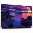 Acrylic print of Lake Tahoe with vivid blue and green tones, suitable for dining room or bedroom wall art.