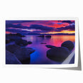 Extra large rolled print of Lake Tahoe with muted blue and green tones, ideal for dining room wall art.