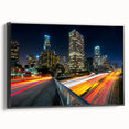 Black and white framed canvas of Los Angeles landscape, ideal for bedroom wall art.