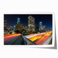 Los Angeles skyline in muted gray tones on extra large rolled canvas, suitable for dining room wall art.