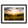 Extra large wall art featuring an abstract print of Napa Valley in vibrant colors on a textured canvas, framed in black.